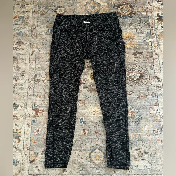 Ododos Black and Gray Heather Patterned Athletic Leggings Pockets Size XL - Picture 3 of 9